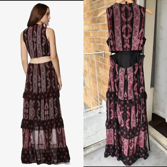 Avec Les Filles Rosie Tiered Maxi Dress size 10 - Picture 3 of 17